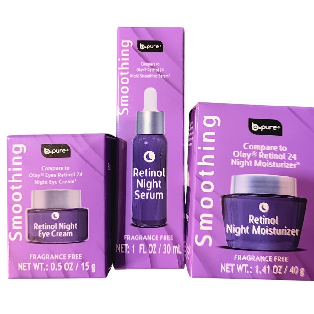 Retinol Night Eye Cream, Retinol Night Serum & Night Moisturizer (Set of 3) NEW